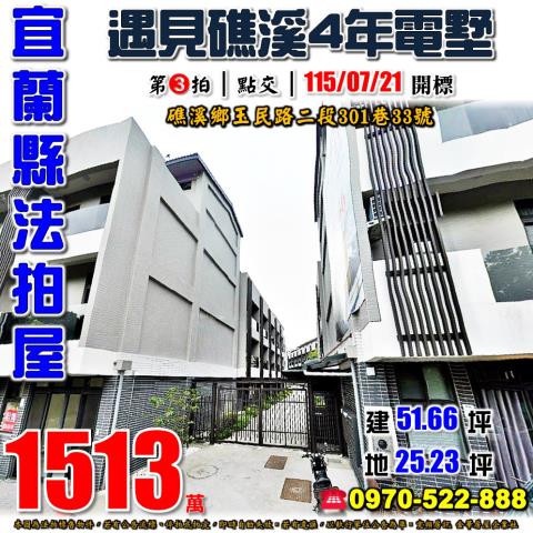 宜蘭縣礁溪鄉玉民路二段301巷33號法拍屋遇見礁溪社區別墅