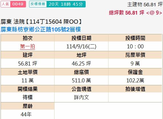 屏東枋寮透天拍賣-1