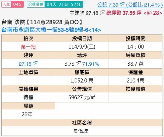 台南永康大樓法拍-1