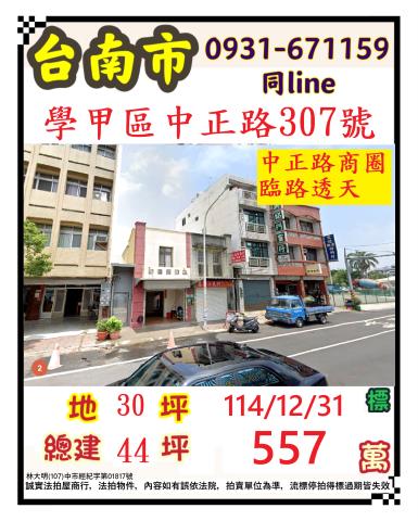 臺南市學甲區中正路307號