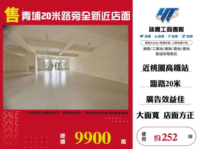 青埔20米路旁全新金店面