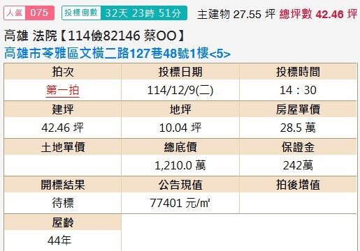 高雄苓雅法拍公寓-1