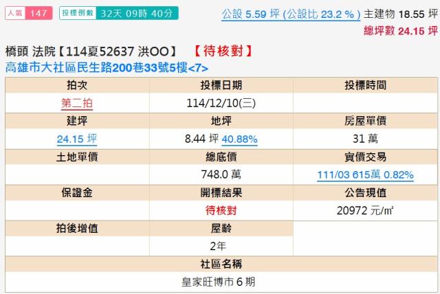 高雄大社公寓法拍-1