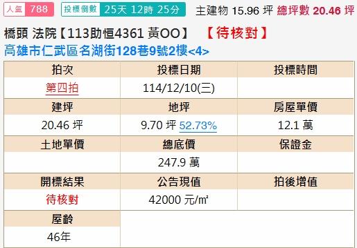 高雄仁武法拍公寓-1