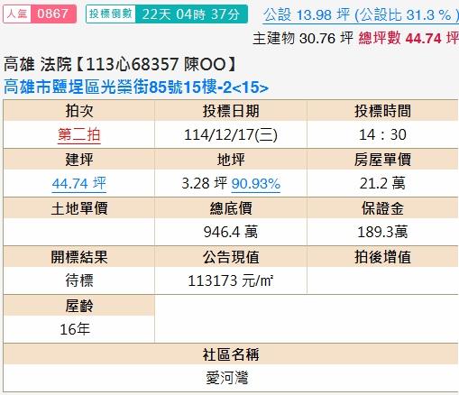 高雄鹽埕大樓拍賣-1