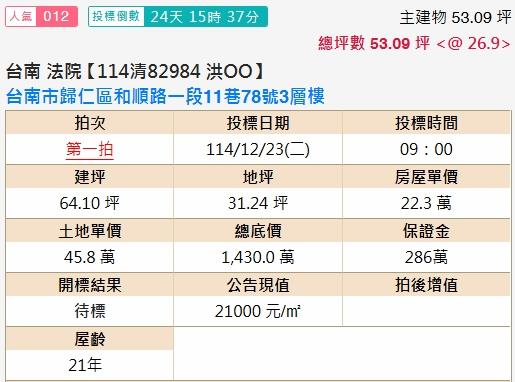 歸仁透天法拍-1