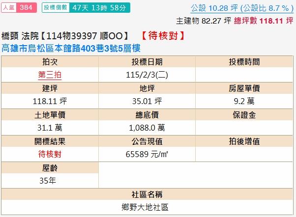 高雄鳥松透天法拍-1