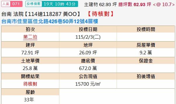 佳里透天法拍-1
