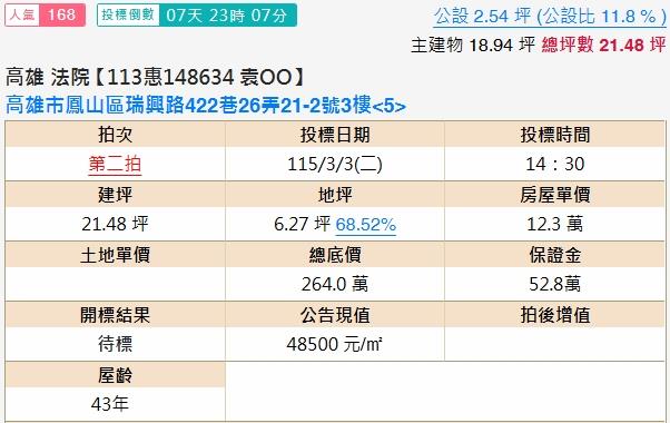 鳳山公寓法拍-1