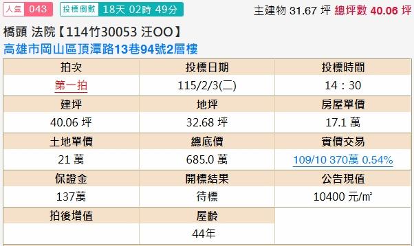 岡山透天拍賣-1