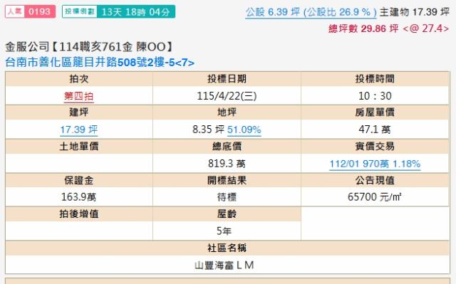 台南善化法拍大樓-1