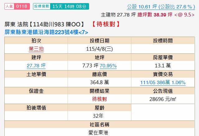 屏東東港大樓法拍-1