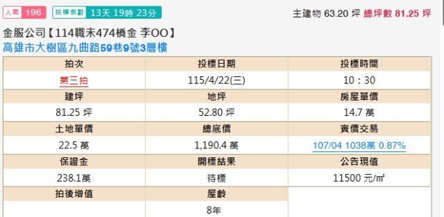 大樹別墅法拍-1