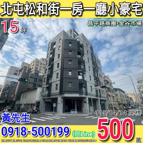 北屯松和街森美宿一房一廳小豪宅昌平路商圈