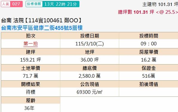 台南安平法拍透天-1