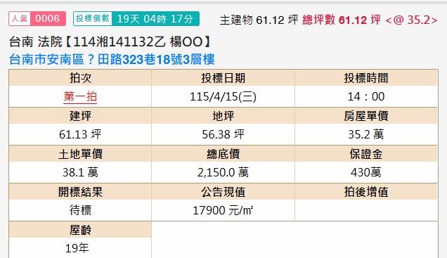 台南安南透天法拍-1