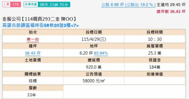 前鎮大樓拍賣-1
