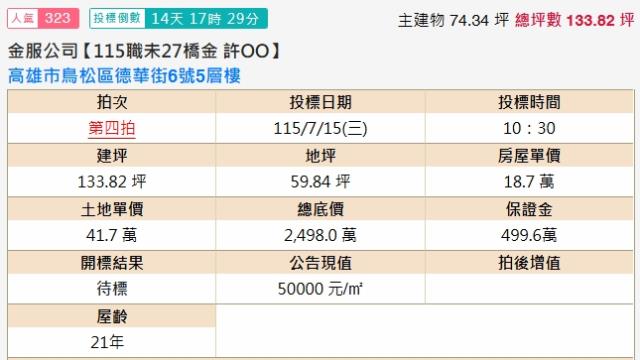 高雄鳥松透天法拍-1