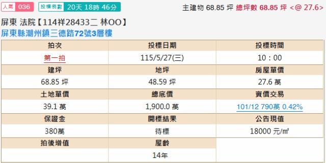 屏東潮州透天法拍-1