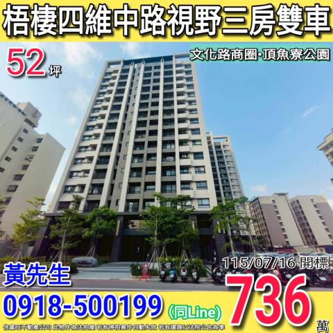 梧棲四維中路柏斯市視野三房雙車位文化路商圈