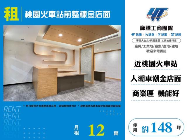 桃園火車站前整棟金店面