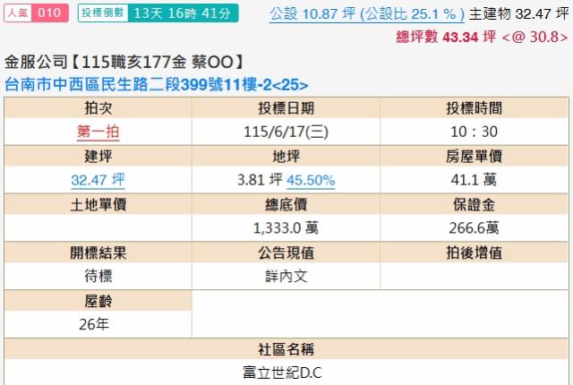 台南中西區法拍大樓-1