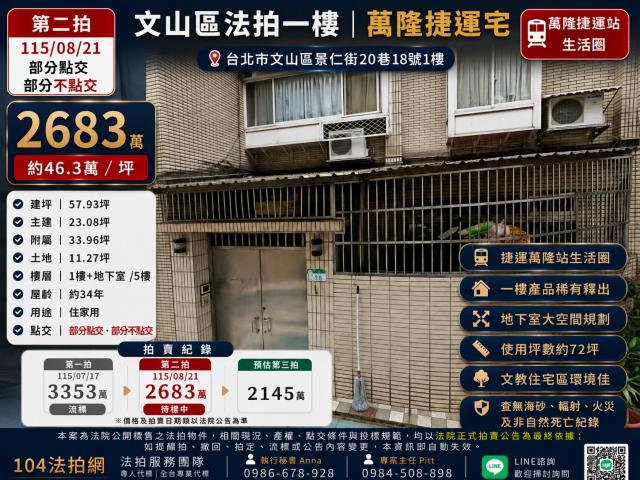 台北文山區一樓法拍-0