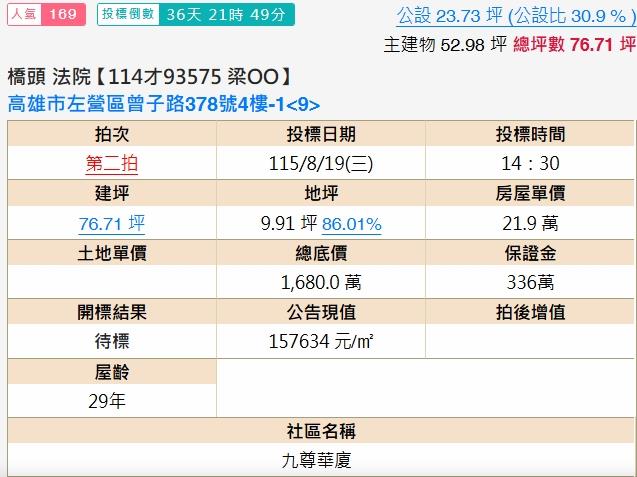 高雄左營華廈法拍-1