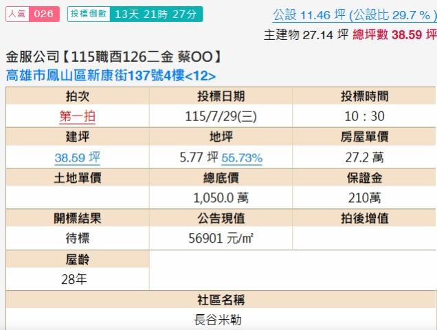高雄鳳山大樓法拍-1