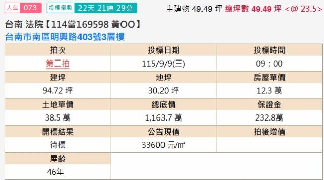 台南南區法拍透天-1