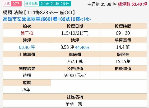 高雄左營法拍大樓-1