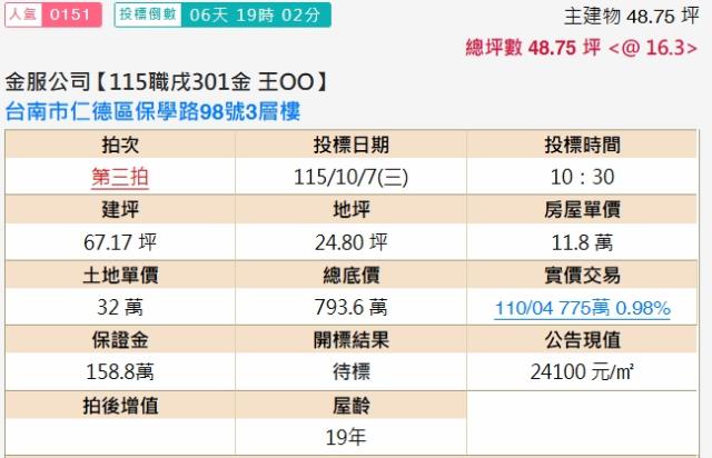 仁德透天法拍-1