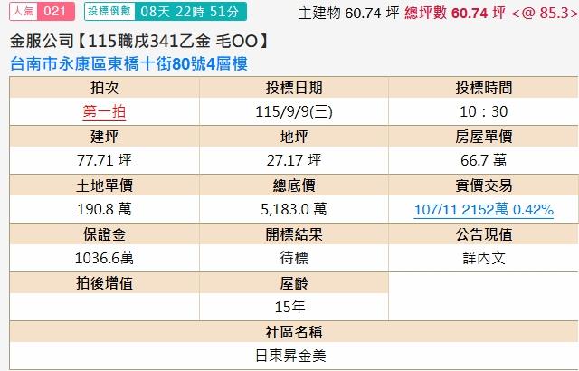 台南永康法拍透天-1