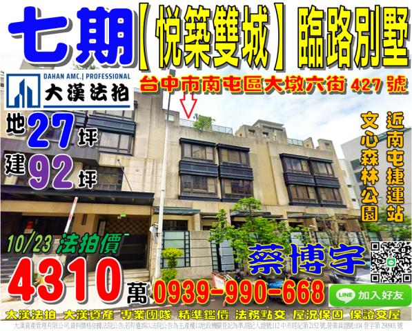 大墩六街悅築雙城法拍