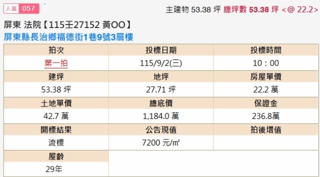 屏東長治法拍透天-1