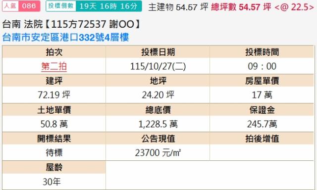 台南安定法拍透天-1