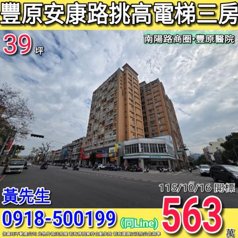 豐原安康路大城國寶挑高電梯三房南陽路商圈