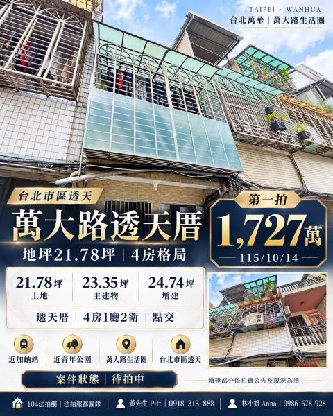 台北市萬華區萬大路423巷20弄24號2層樓