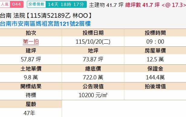 安南透天法拍-1