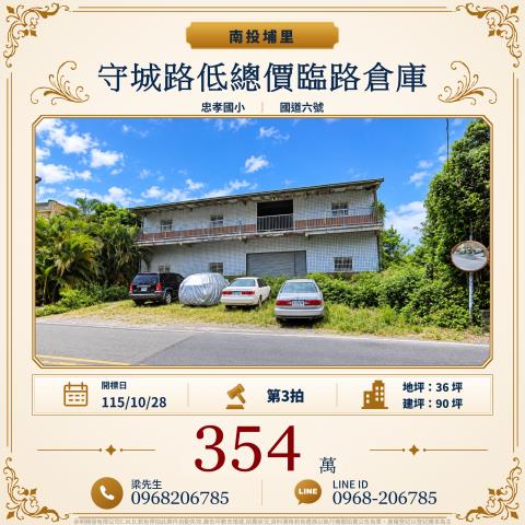 守城路19號守城路低總價大地坪臨路鐵皮倉庫南投法拍