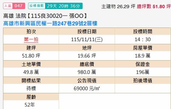 高雄新興區拍賣透天-1