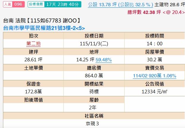 台南學甲法拍華廈-1