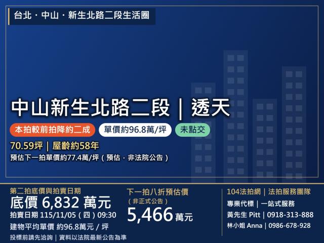 台北市中山區新生北路二段45巷16號3層樓