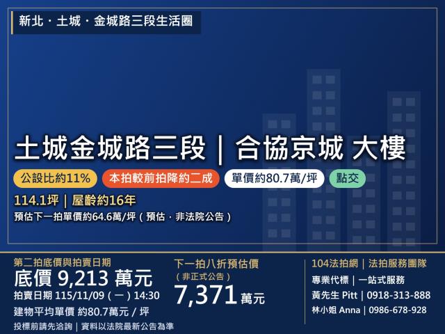新北市土城區金城路三段33巷2號12樓