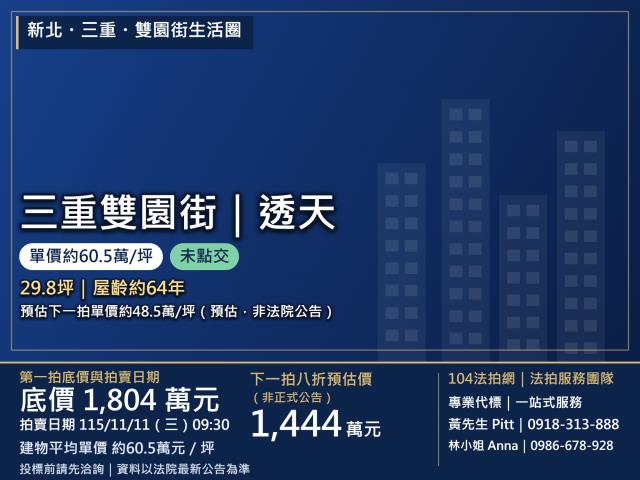 新北市三重區雙園街1巷30號2層樓
