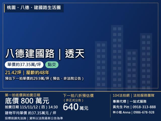 桃園市八德區建國路797巷2弄6號2層樓