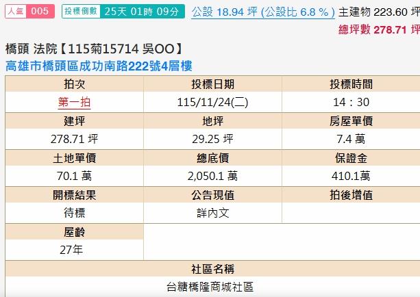 高雄橋頭透天法拍-1
