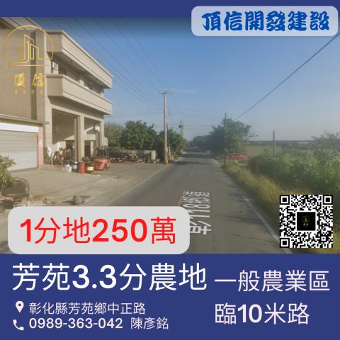 彰化芳苑10米中正路33分農地