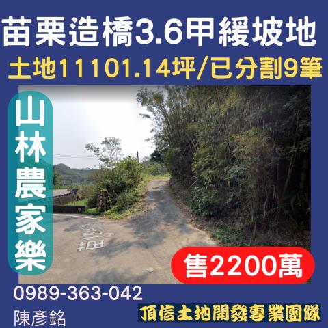 苗栗造橋36甲緩坡地