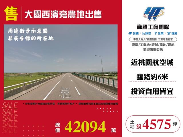 大園西濱旁農地出售